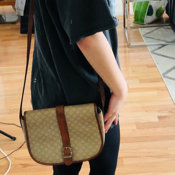 Vintage Celine White Macadam Leather Crossbody Bag - Picture 2 of 2